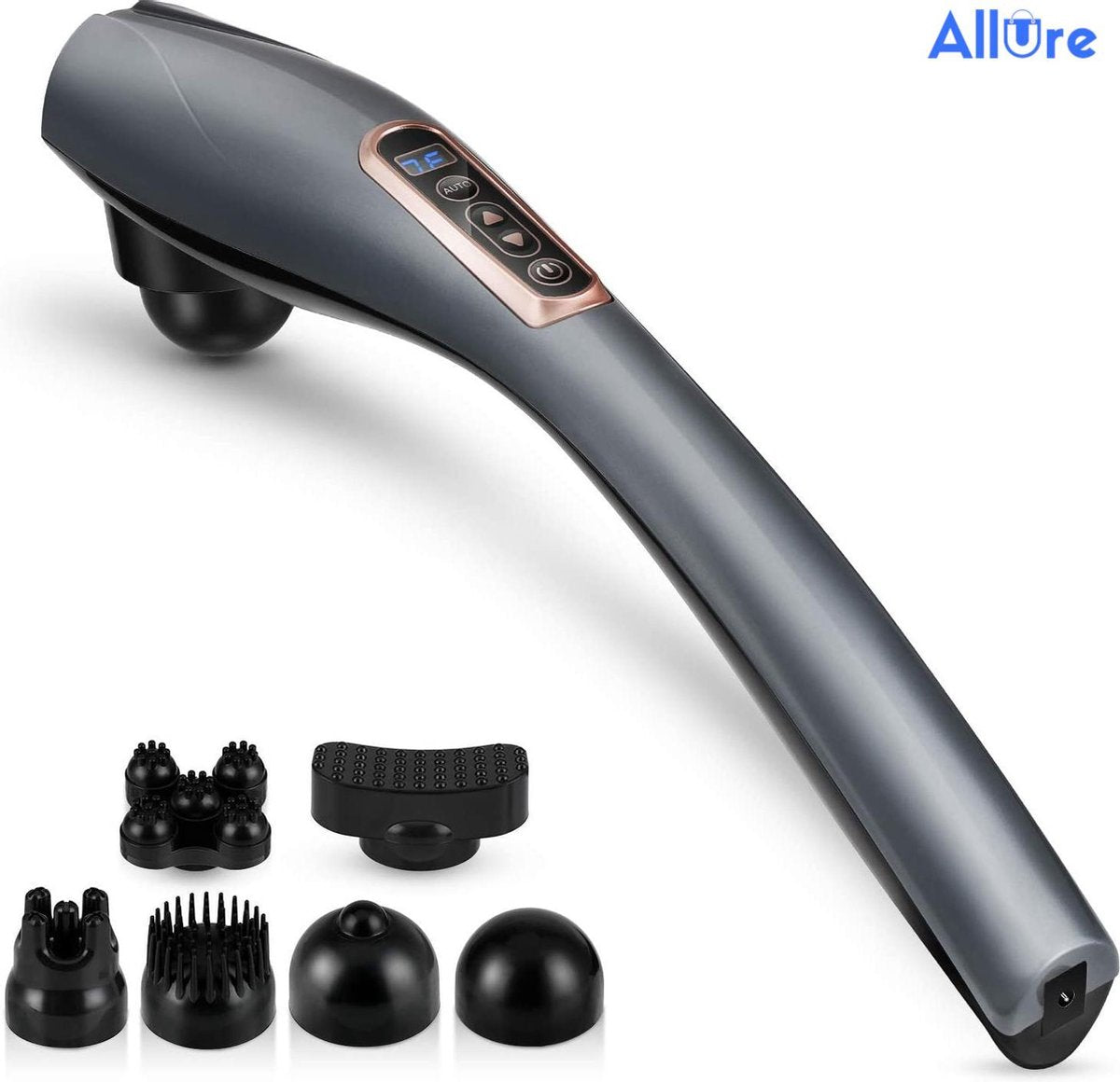Professionele Massageapparaat - Spierontspanning en Spierherstel -  6 Opzetstukken – Oplaadbaare accu – Massage Pistool – Draadloos – 10 Snelheden - 12 Standen -  120 minuten batterijduur - Zwart