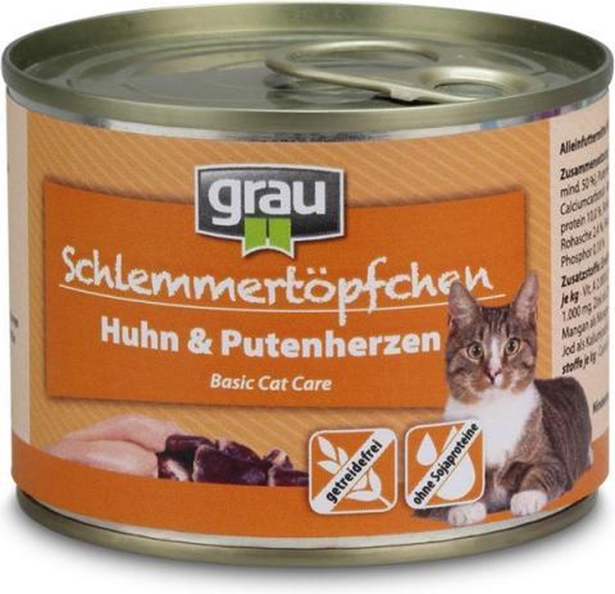 Grau  blikvoer kat  - kip met kalkoenharten  6 x 200 gr