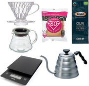 Hario V60 Range Server Slow Coffee starter set 1-2 kops + Bristot OUR Biologische Filter Koffie