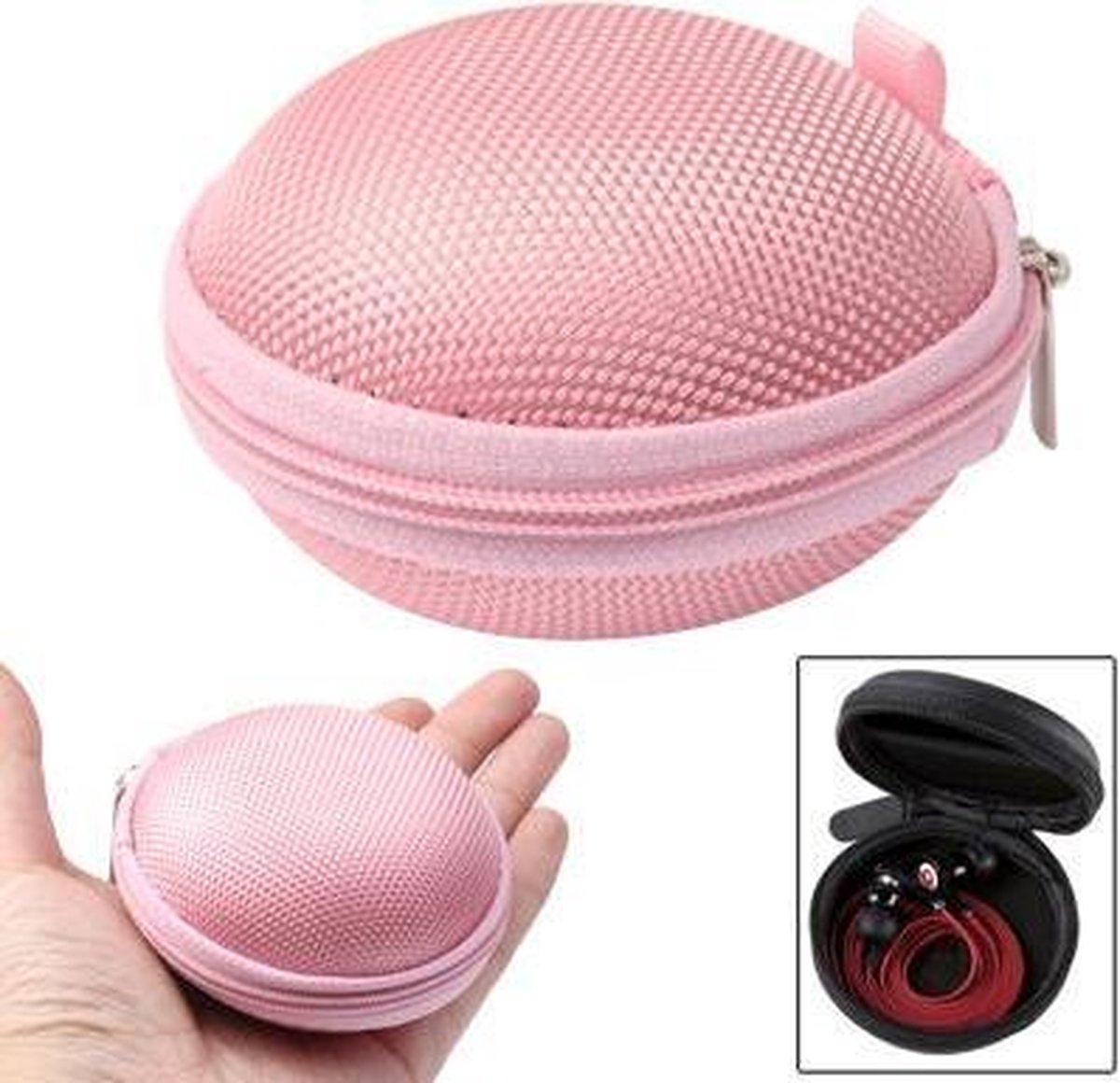 Let op type!! Rasterstijl uitvoering Bag Box voor hoofdtelefoon / Earphone(Pink)