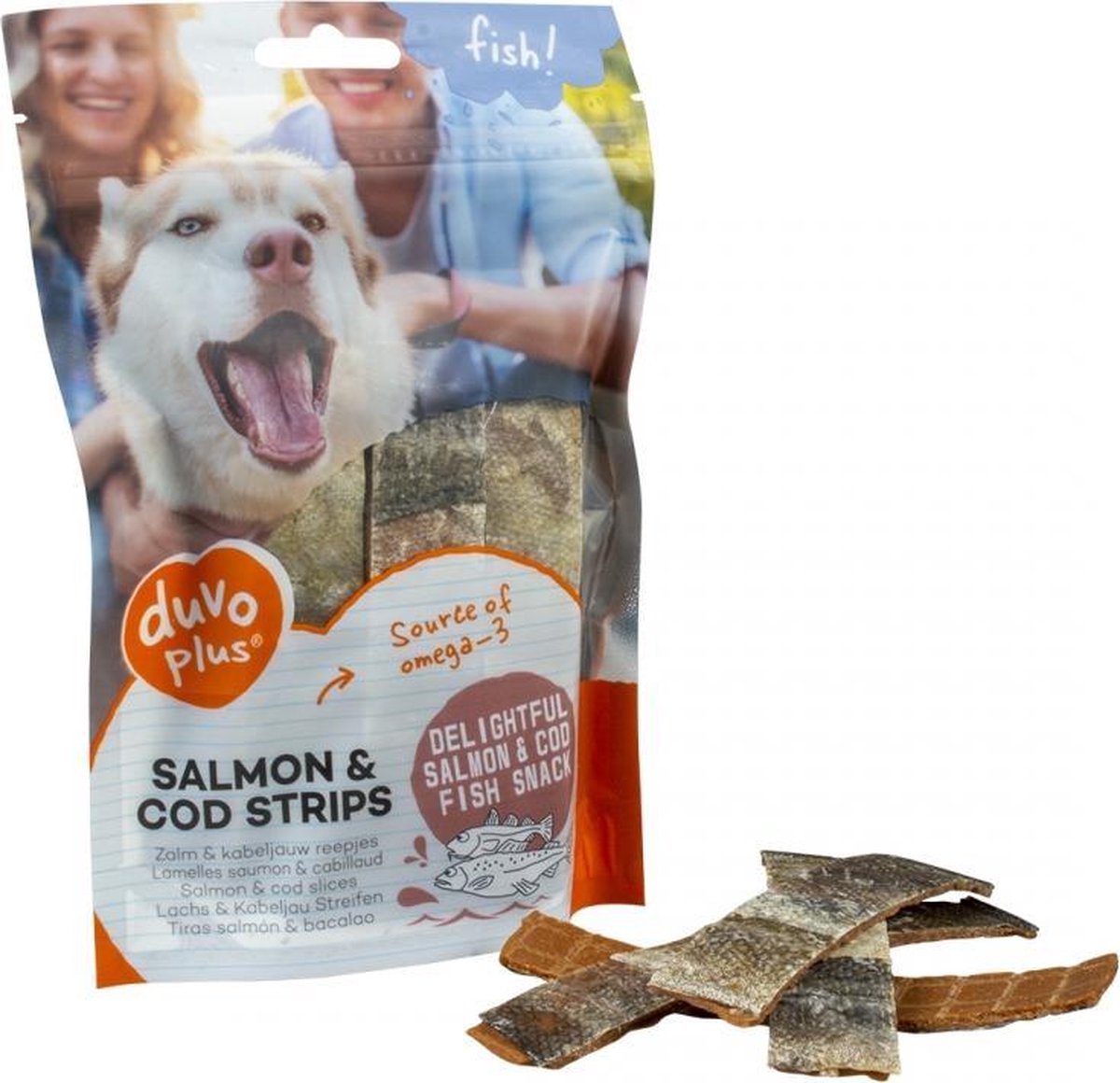 Duvo+ Zalm & kabeljauw strips 150gr