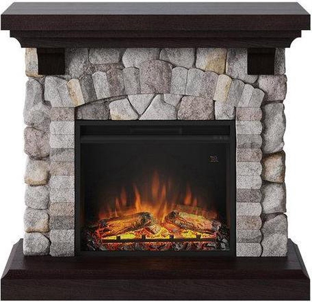 Nancy's Redondo Beach Sfeerhaard - Elektrische Haard - Tagu Reino Rock Grey - Hout - Zwart - 41 x 120 x 88 cm (B x H x D)