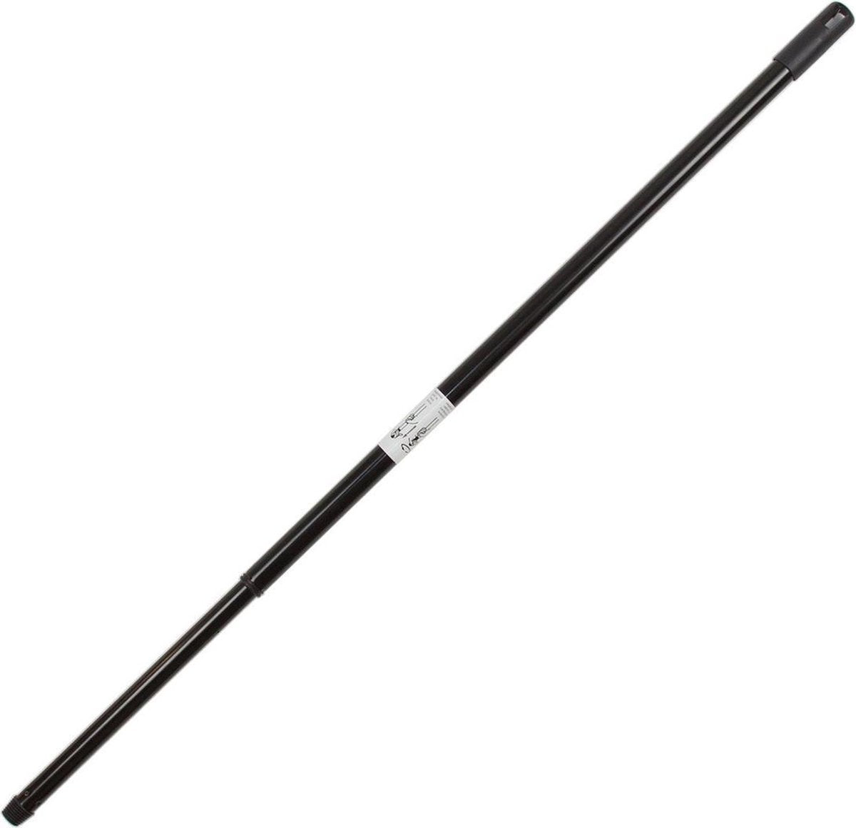 Houten straatbezem/buitenbezem Arenga 40 cm met metalen telescoopsteel zwart 80 - 130 cm - Harde buitenbezems