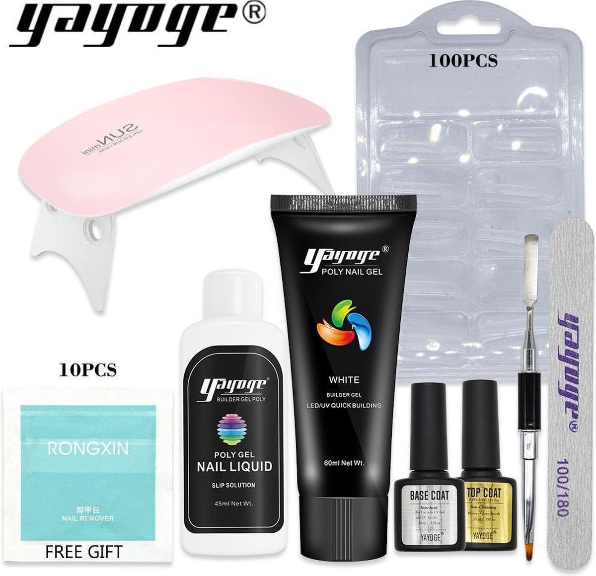Polygel - Gelnagels Starterspakket - Polygel Starterspakket - Gellak starterspakket - Gel Nagellak - Kunstnagels - UV Lamp - 1 kleuren - 60 ml