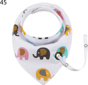 Kraamcadeau - babyshower -baby slabbetje met speenkoord - zachte stof binnenkant - bandana slabbetje - speenkoort - without lemons - Olifanten - chibaa