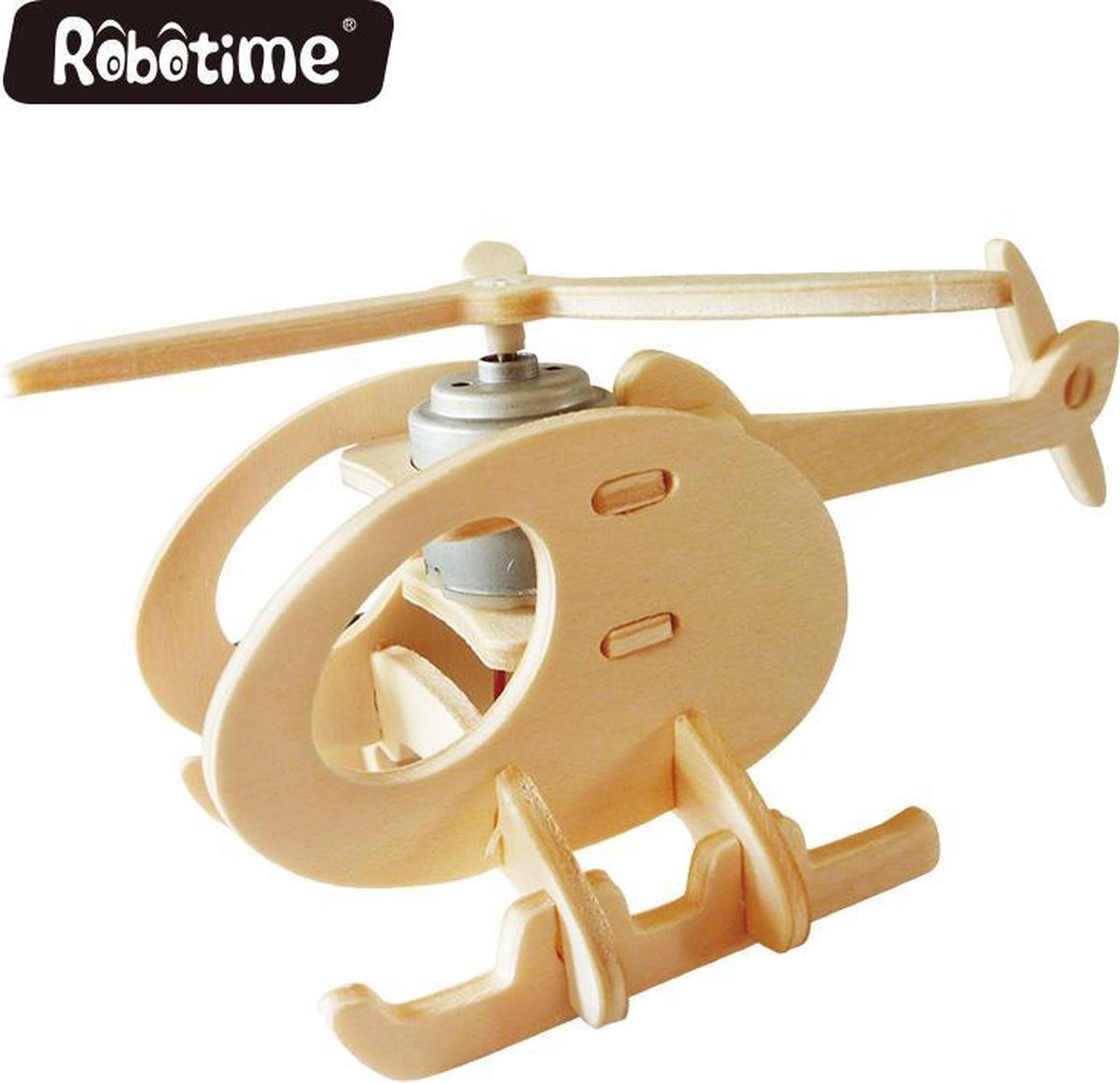 Robotime P230 houten helicopter met zonnecel