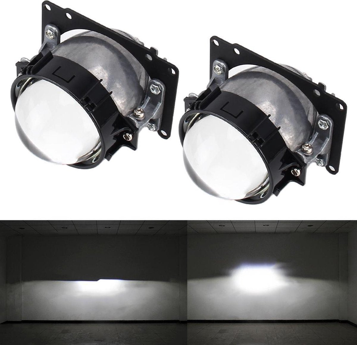 IPHCAR i2 2.8 inch DC12V 35W 6000K 4000LM LED-koplamp Lamp met 3 High Power Lamp-kralen voor links rijden (wit licht)