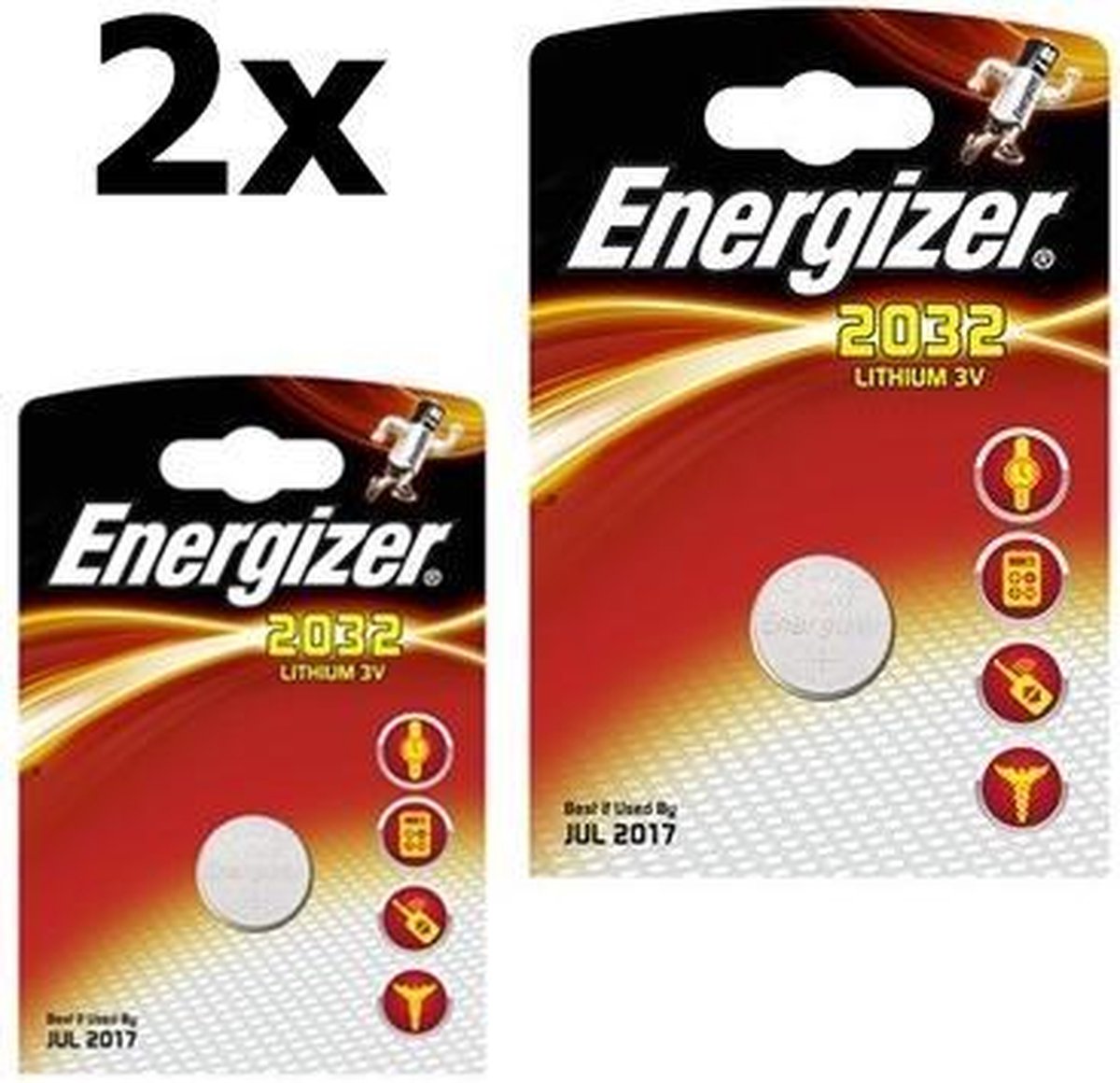 2 Stuks Energizer CR2032 3V Lithium batterij