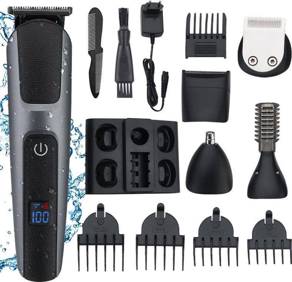 Resuxi GK-900 - 12 in 1 Haartrimmer - Draadloos - Professionele kappersset - Verstelbaar - Baardtrimmer - Tondeuse - Neustrimmer - Bodytrimmer - Trimmer