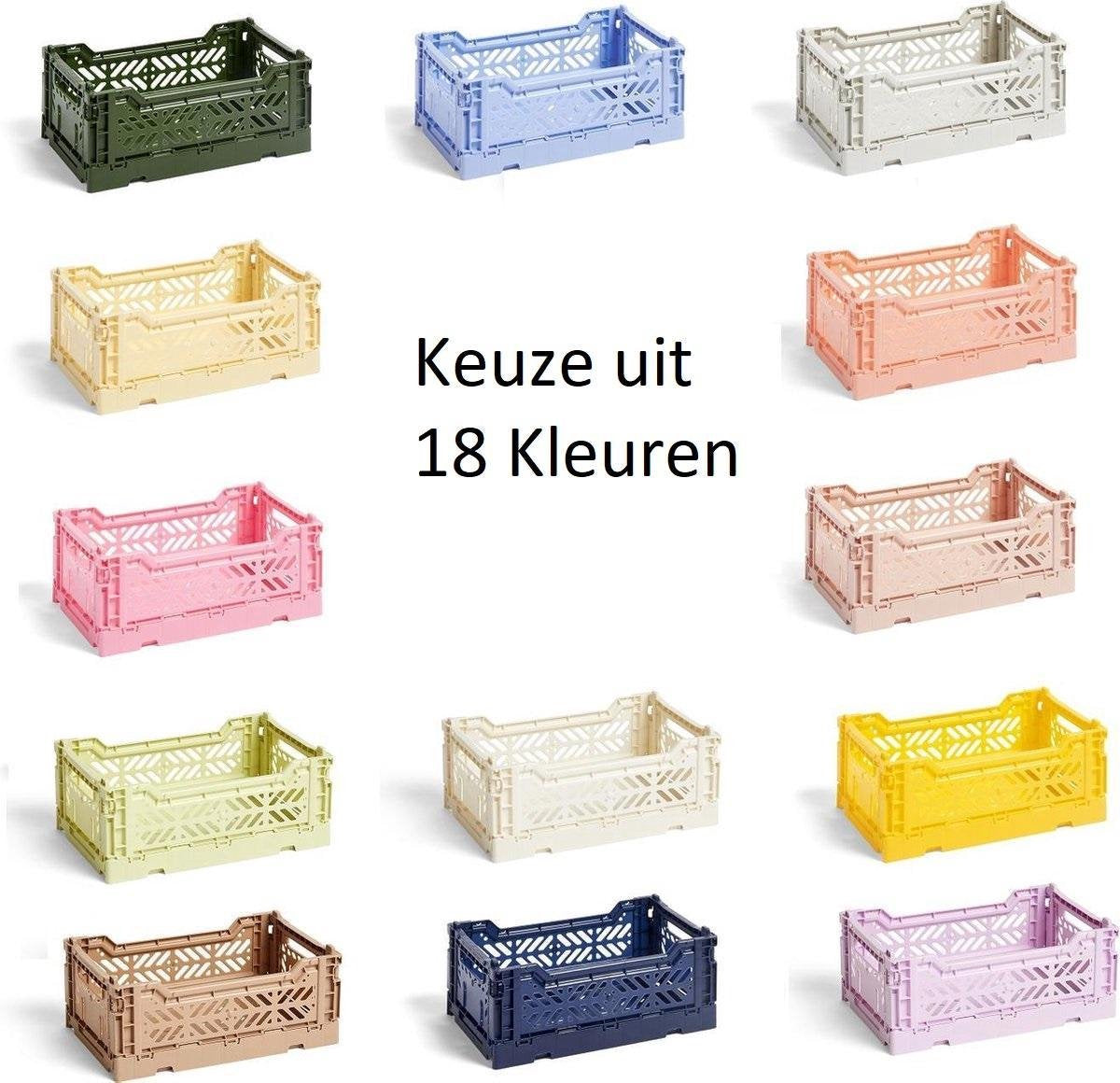 HAY Colour Crates Boodschappenkrat / Vouwkrat Small set van 6 stuks