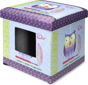 D&D Home collection ottoman owl Blauw 38x38x38CM