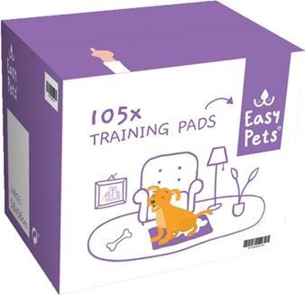 Easypets puppy training pads - 58x58 cm 105 st - 1 stuks