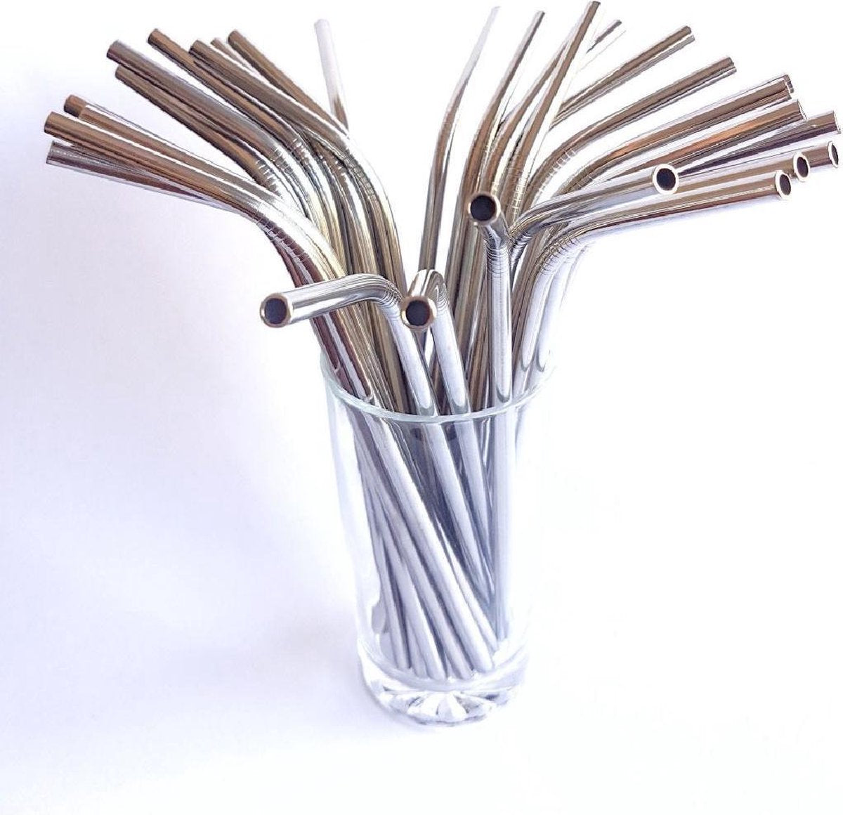 RVS rietjes | Zilver | 8 stuks | Herbruikbare rietjes | Vervanging voor plastic rietjes | Duurzame rietjes | Gekleurde rietjes | Zilveren rietjes | Metalen rietjes | Incl. schoonmaakborstels