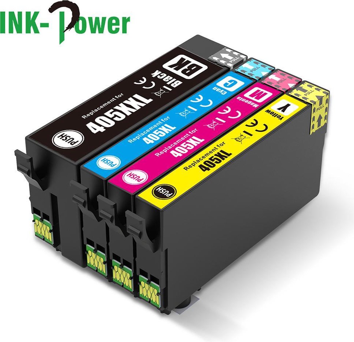 Inktcartridge voor Epson 405XL - Multipack van 4 stuks - Met Chip - Epson 405 - Voor Printers: Epson WorkForce Pro WF-3820 DWF - WF-3825 DWF - WF-4820 DWF - WF-4825 DWF - WF-4830 DTWF - WF-7830 DTWF - WF-7835 DTWF - WF-7840 DTWF