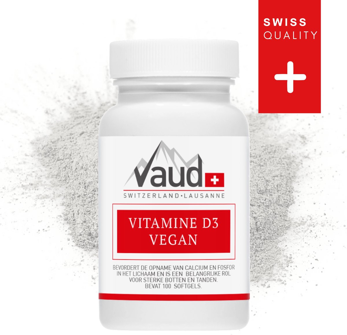 Vitamine D3 Vegan Vaud | 100 softgels | Vitamines | Vitamine D | Ondersteunt het immuunsysteem en een normale spierwerking | Voor sterke botten en tanden