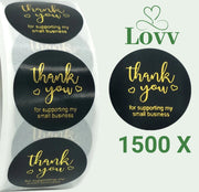 3 Rollen Stickers-Thank You For Supporting My Small Business- Sluitstickers-3 x 500 stuks Stickers op rol