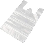 100 stuks - plastic tas - 30x10x60 - hemd tas - wit - HDPE