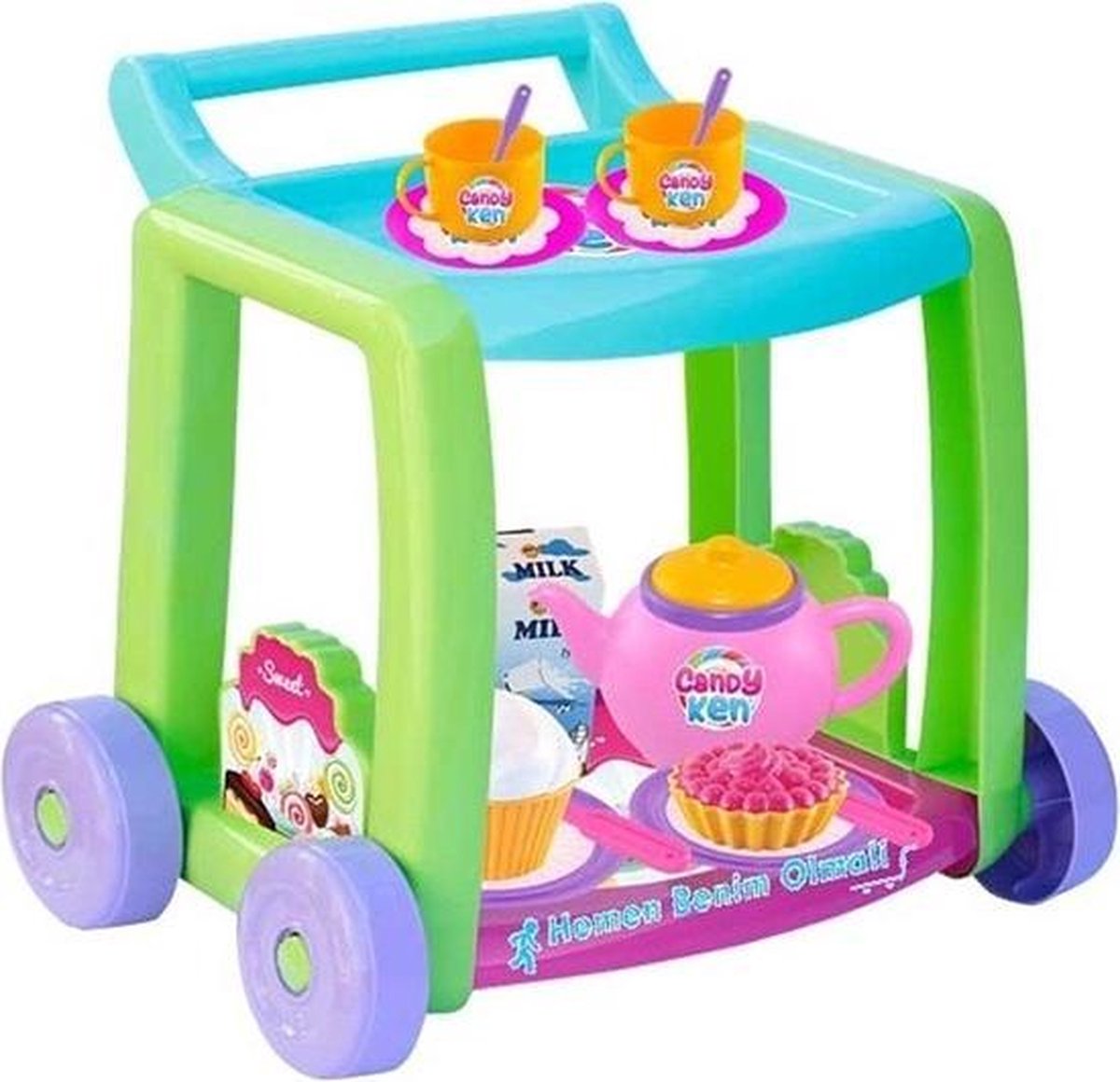 Dede-Speel Theeset-Candy & Ken Theekar-34x26x36cm-14 delig-Non Toxic