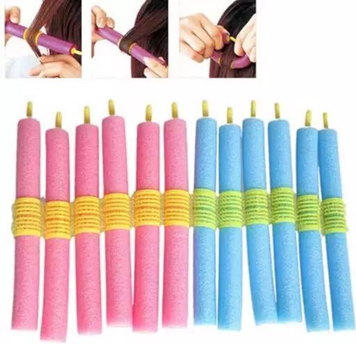 LOUZIR 12 Stuks Soft Hair Curler roller- Curl hair Bendy rollers- Haarkrulspelden tool- styling tool