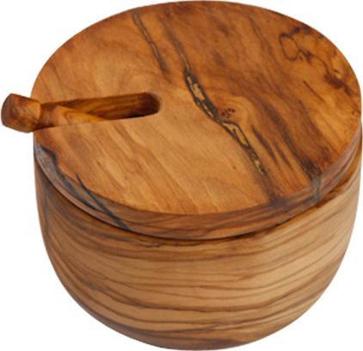Sausschaal met deksel - olijfhout - Ø 9