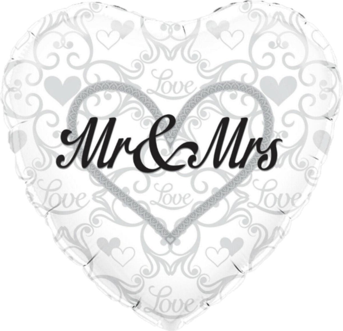 Folieballon - Huwelijk - Mr & Mrs - 45cm - Zonder vulling
