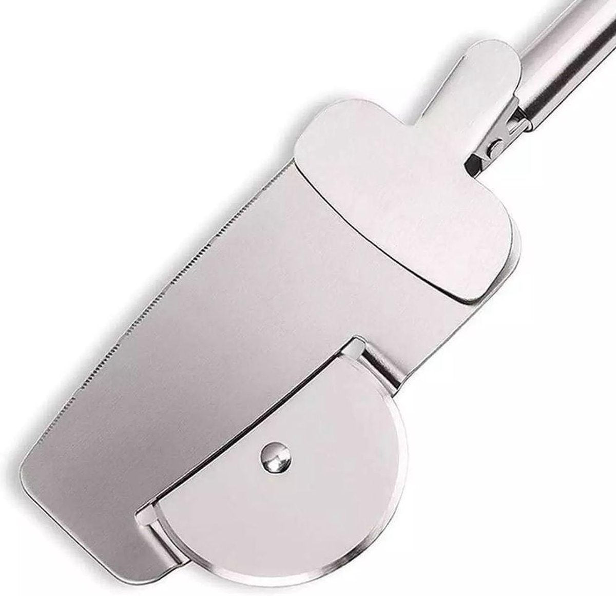 Pizzasnijder - Pizzaroller - Multifunctionele 4 in 1  Pizzames - Deegsnijder - Snijwiel - Pizza cutter - RVS