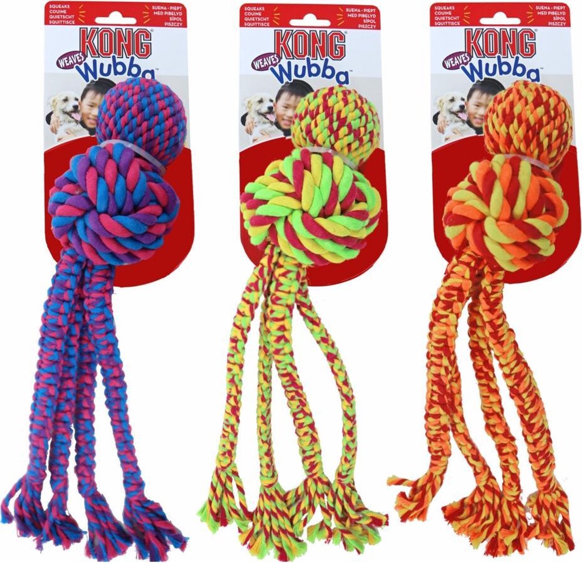 Kong wubba weaves touw assorti 38x8