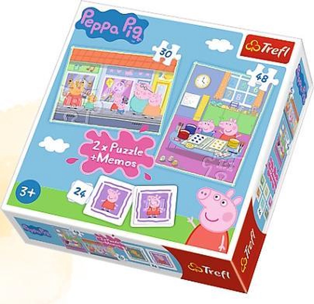 2 in 1 + memory - Peppa's dag/ Peppa Pig Puzzel