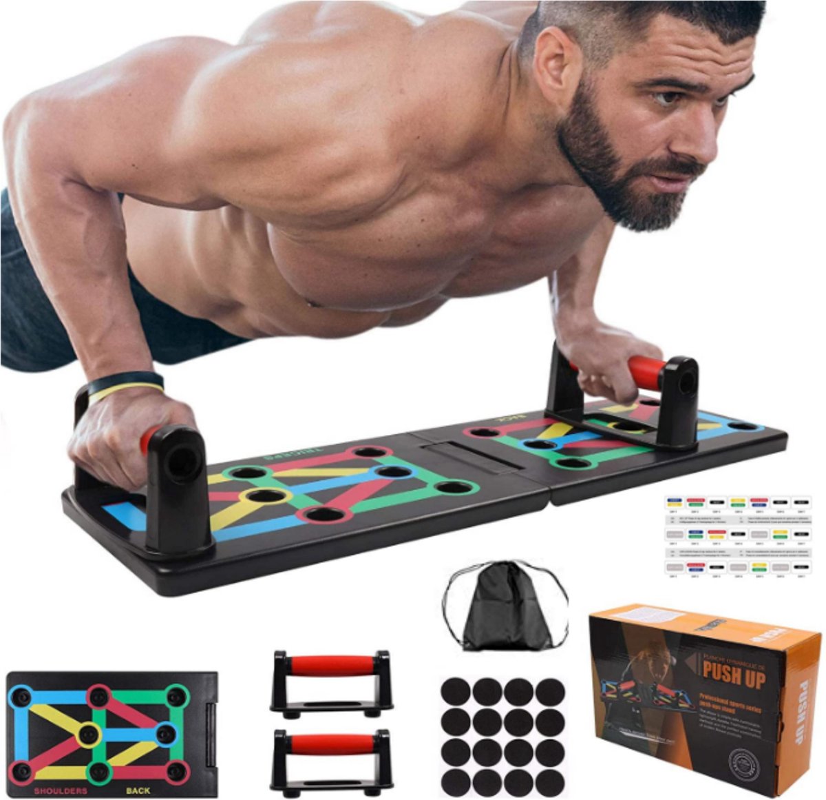 W&Z Push up bord - Krachttraining - Fitness Set - Opdruk steunen - Push-Up Board