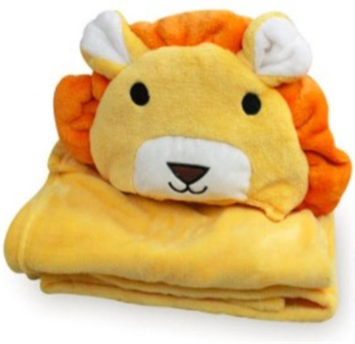 Baby badcape met capuchon geel| jongen - meisje | leeuw fleece deken baby en peuter - kinderen | wikkeldeken  | Dekentje baby & peuter 0-3 jaar