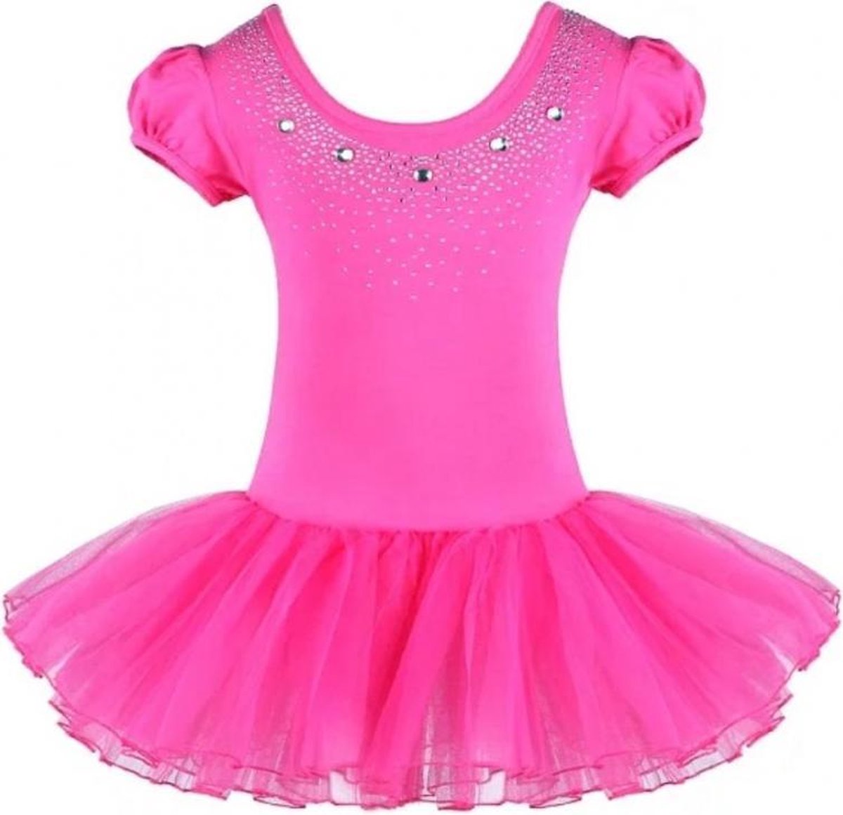 Balletpakje Ballerina glitter + Tutu - fuchsia - Ballet - maat 98-104