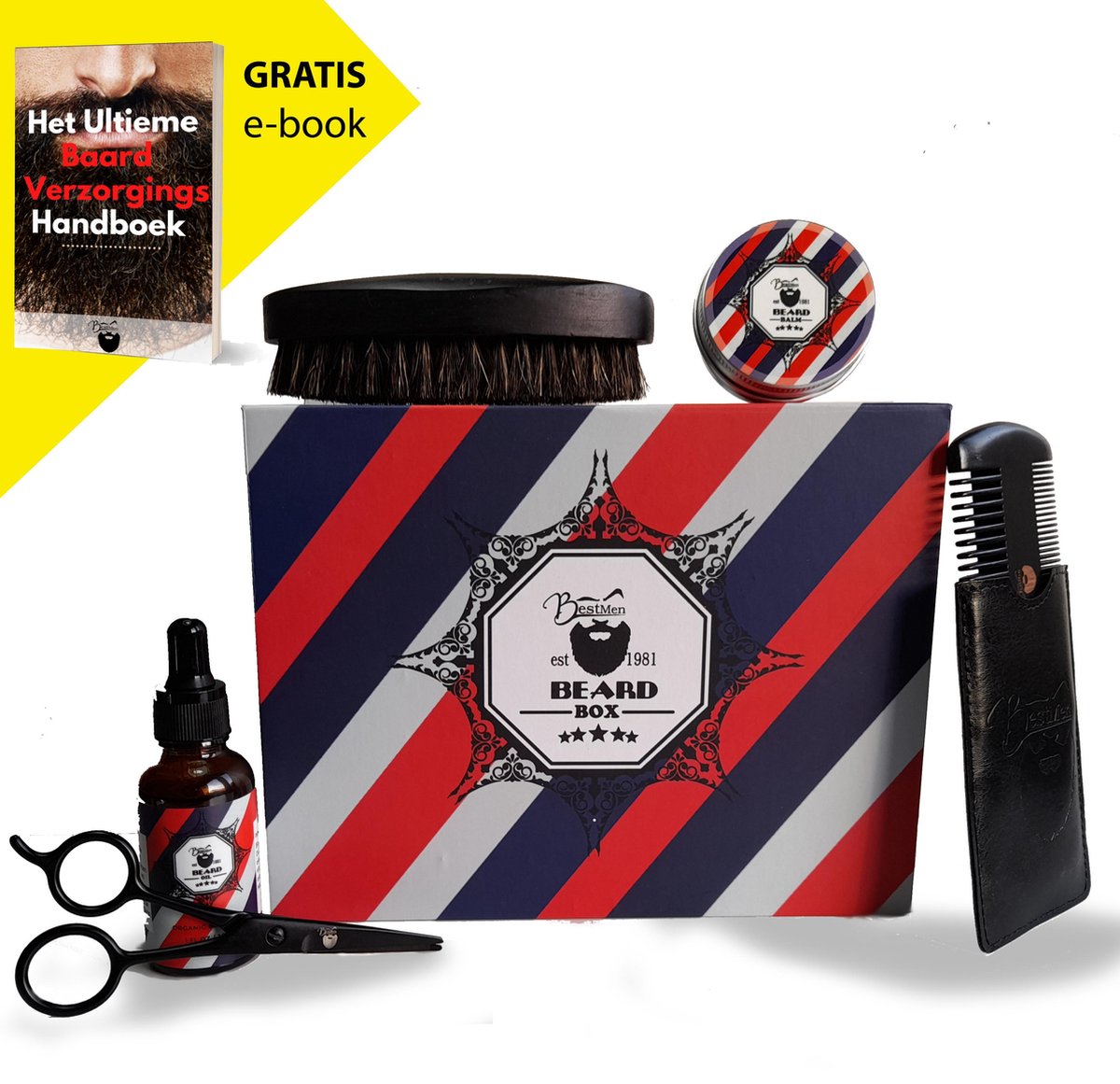 Baardset - Baardkit - Baardverzorging - 7-delig - met Schaar