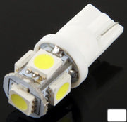 T10 5 LED Super White voertuigautosignaallamp (paar) (wit)