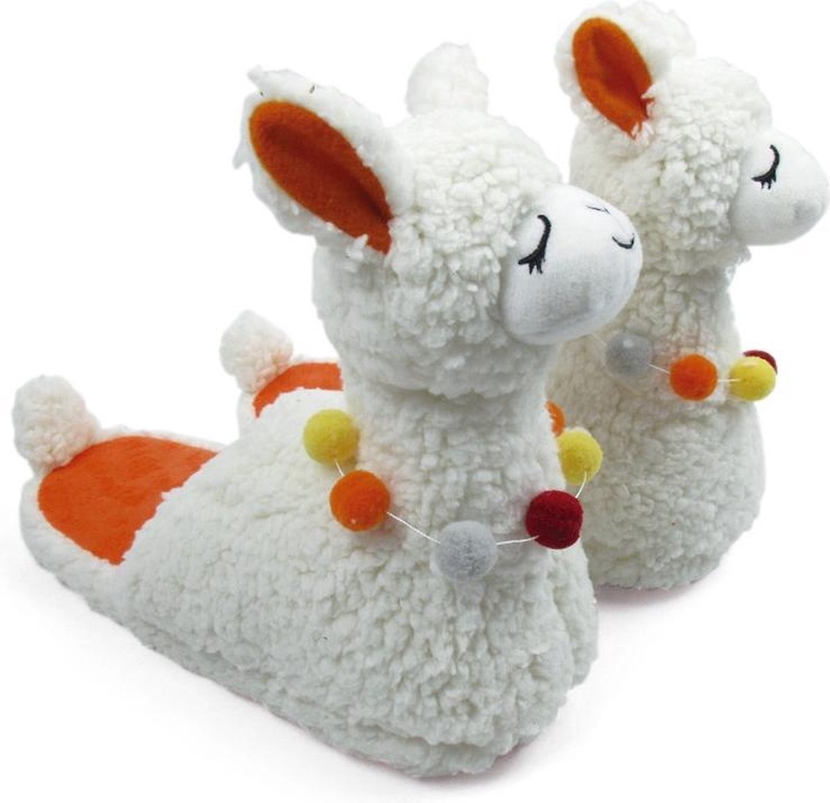 Arditex Sloffen Llama Pluche Junior Wit/oranje/geel Maat 27