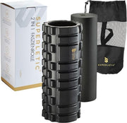 CAPITAL SPORTS Tomaj Foamroller - Fasciarol - Yoga - Fitness - zelfmassagerol - 33 x 14 x 14 cm - EVA-hardschuim - inkl. tas