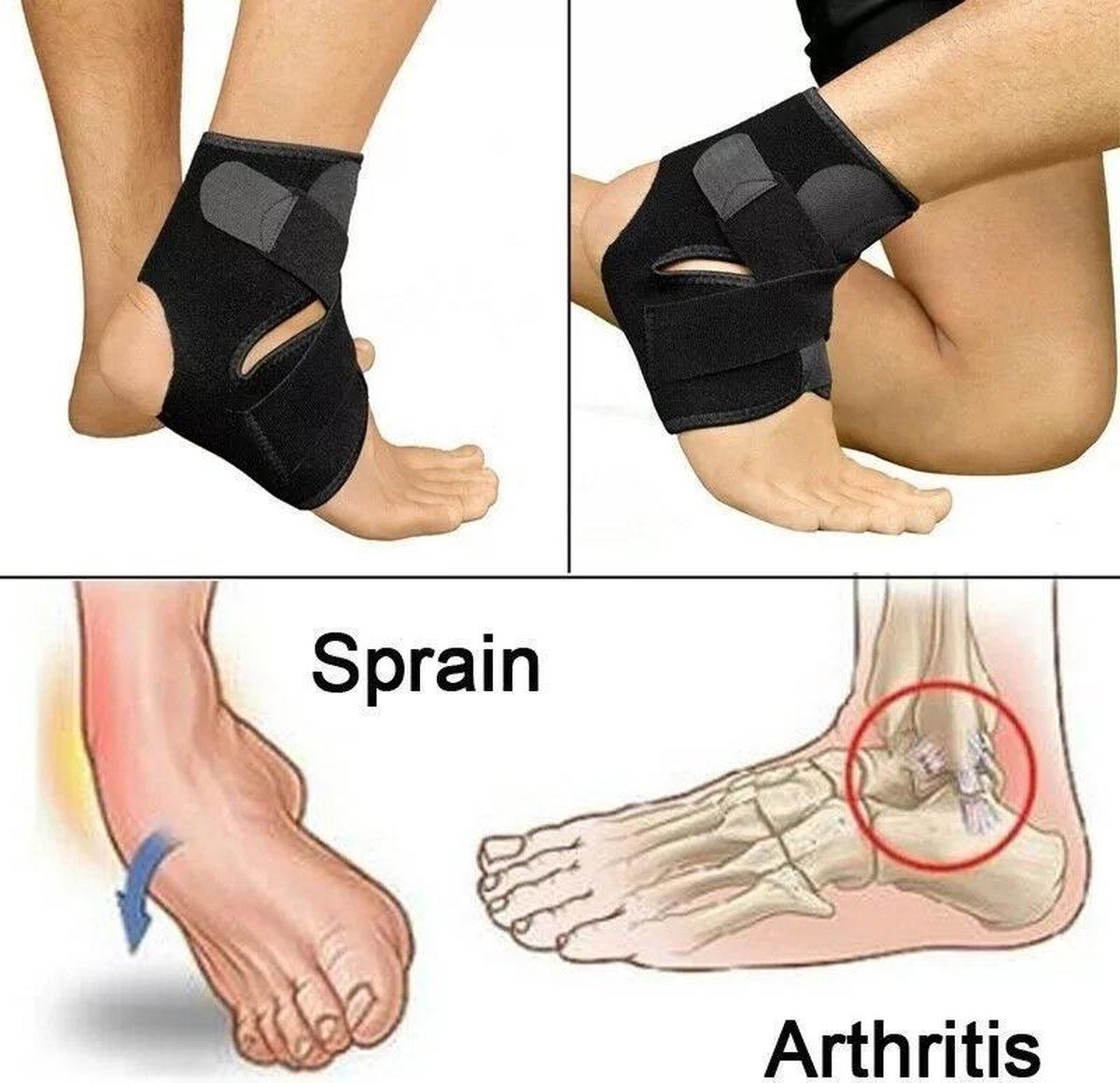 Enkel ondersteuning brace- Ankle brace compressie pees- 1 pc One size