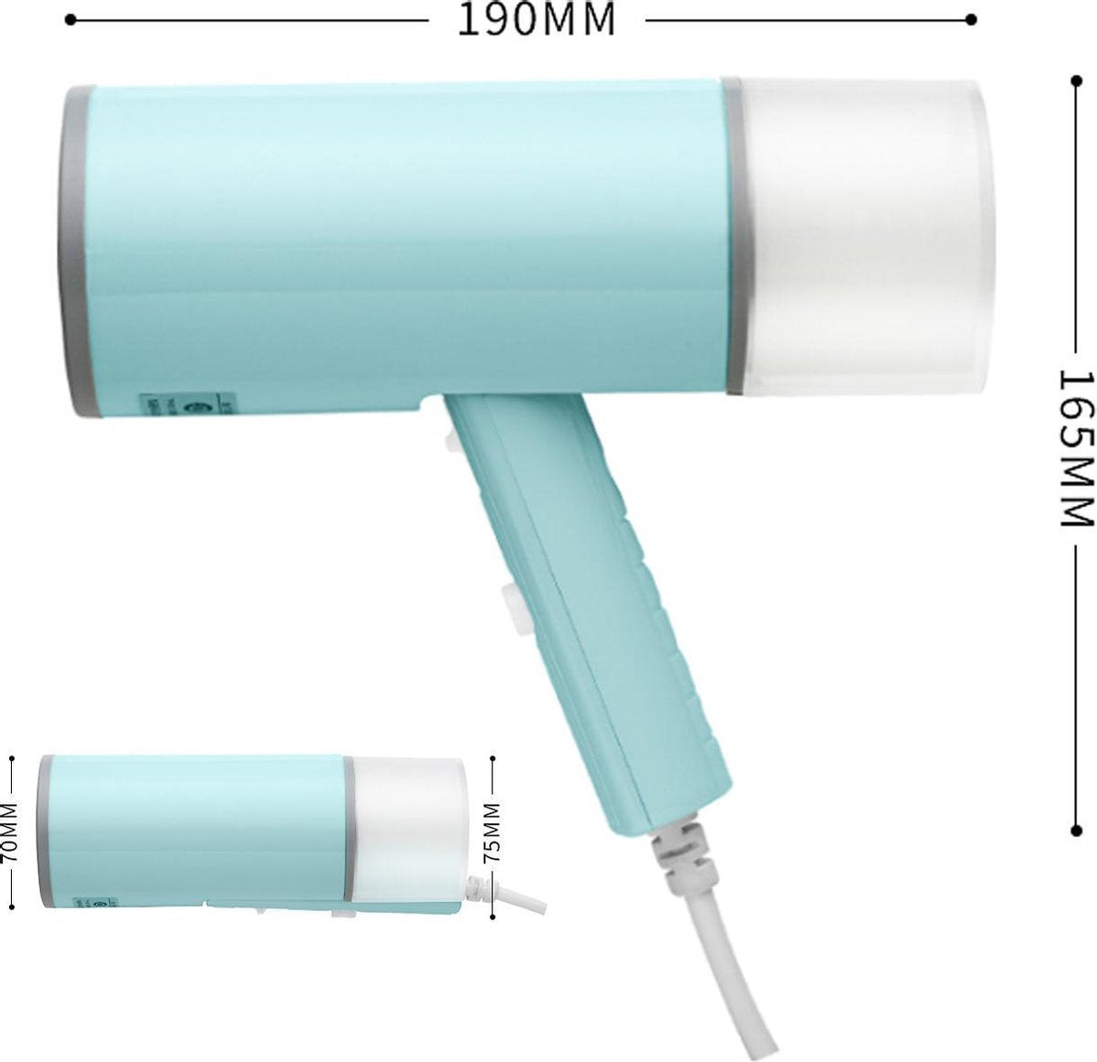 Kledingstomer en Reiniger - Kleine Hand Stomer voor Thuis en op Reis - Stoom Apparaat voor Kleding/Textiel/Stoffen
