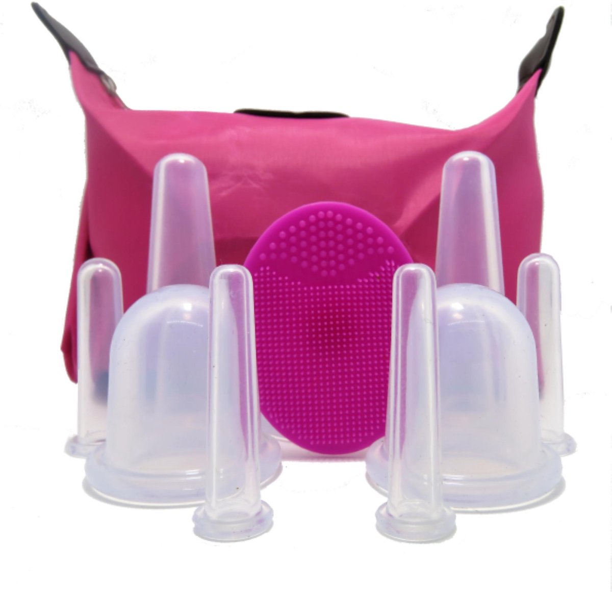 B&P 11-delig set cupping massage cups voor het behandelen van het gezicht - kaaklijn - onderkin - hals en decolleté