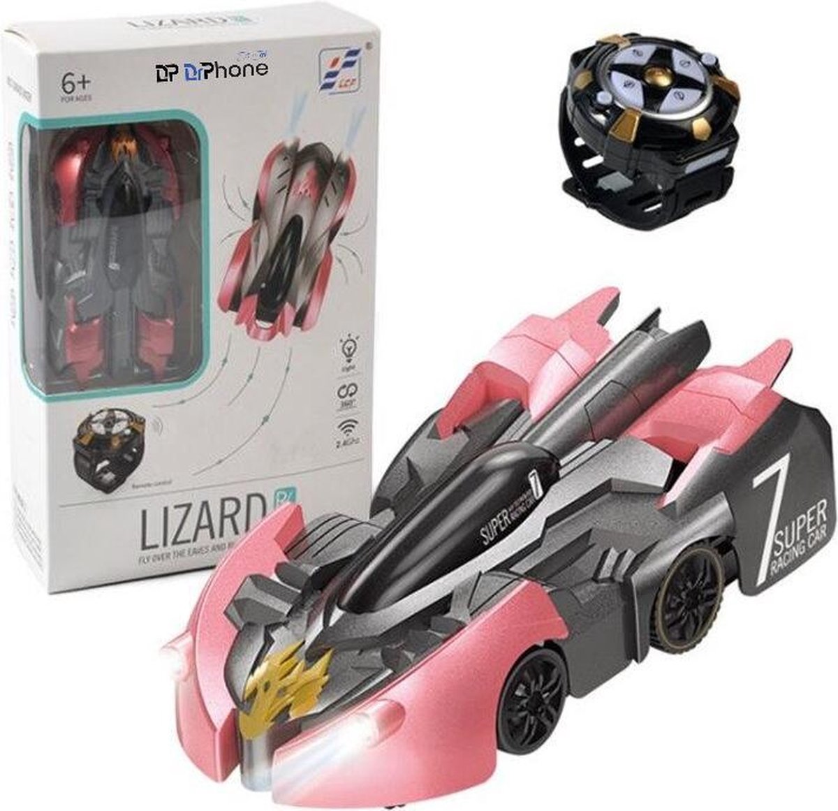 DrPhone RCZ2 - RC Auto - 360° rotatie - Besturing via afstandsbediening - 2.4 Ghz - Radiografisch Race Wagen - Op Muren Rijden - Rood