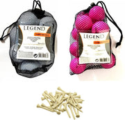 Legend Distance - Combinatie Deal - Golfballen Roze en Wit - Dozijn 24 / stuks + GRATIS Houten Tees