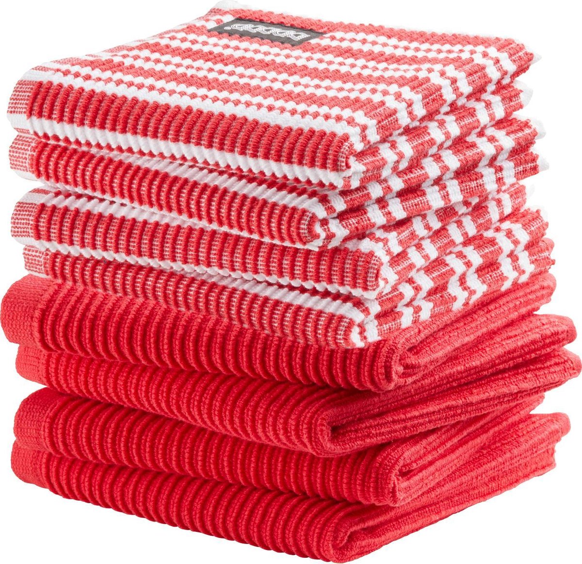 DDDDD combiset vaatdoek basic (4 stuks) + classic (4 stuks) classic red