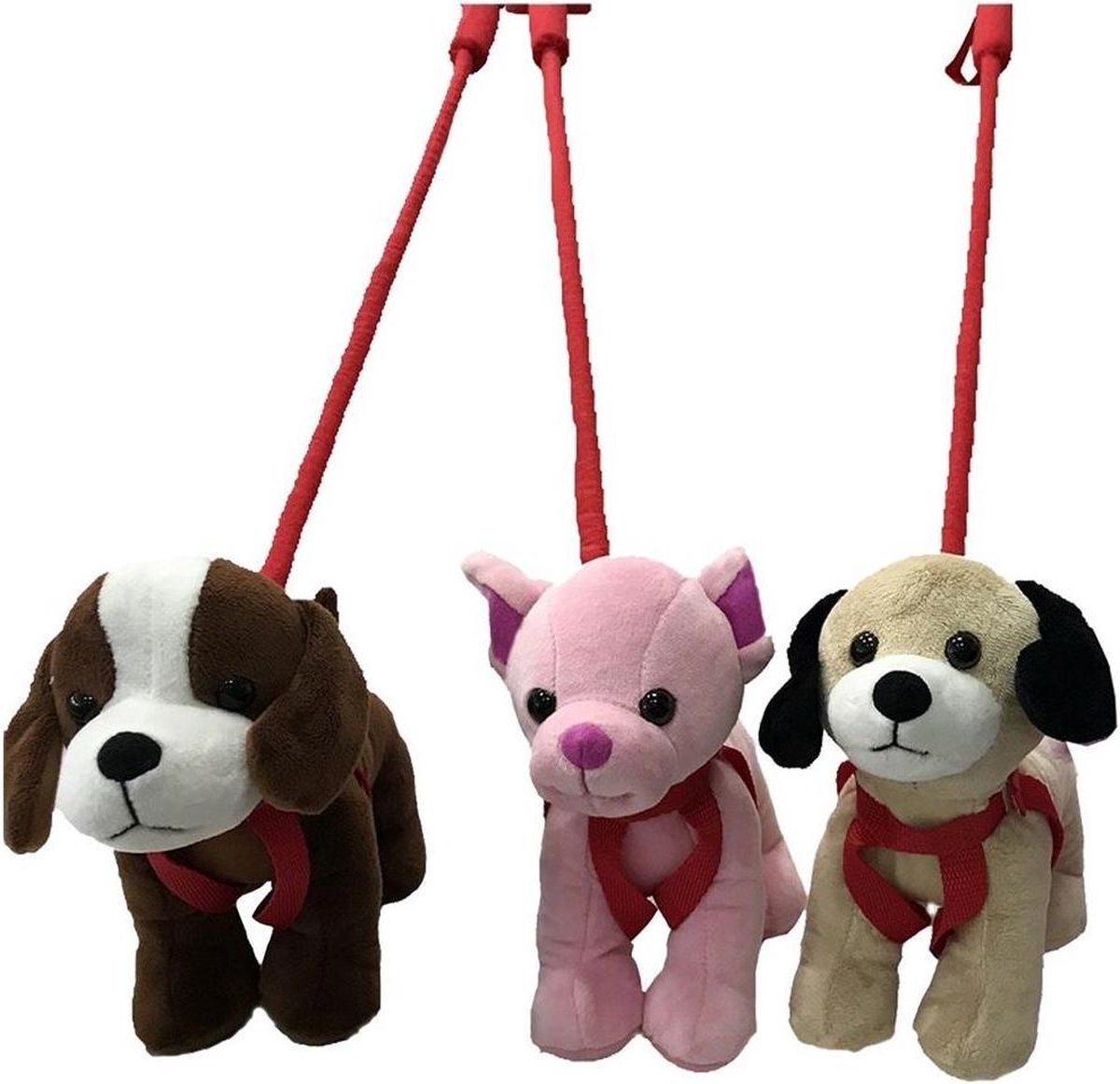 Knuffelhond met Telescopische Loopstok Assorti