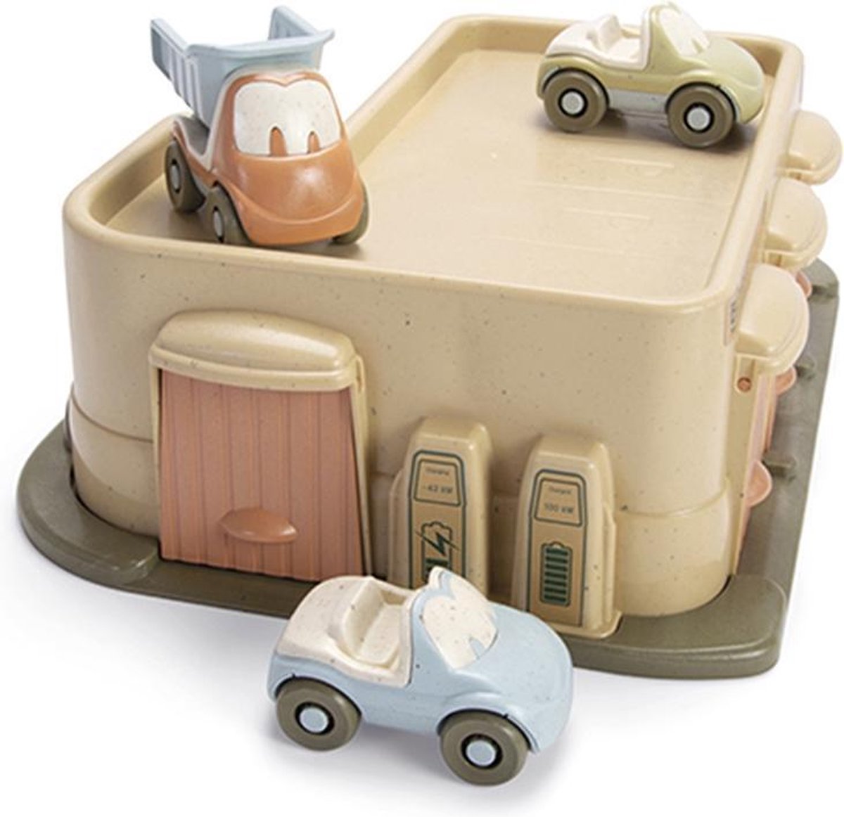 Dantoy speelgarage met 3 auto's in bioplastic