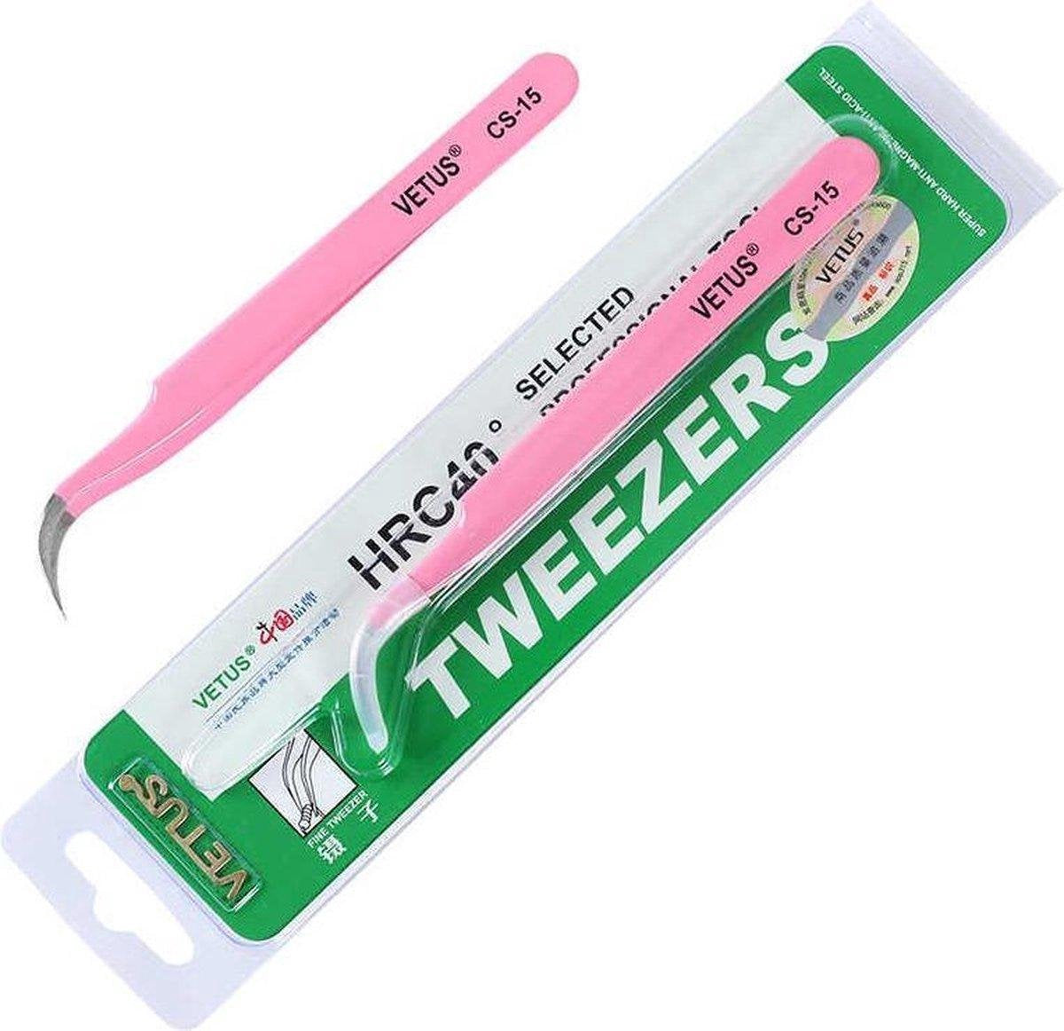 Professionele Precisie Pincet Vetus CS-15 | Professional Precision Tweezer | Volume Tweezer | RVS Pincet | Wimper Pincet | Makeup Tool | Techniek Pincet | Electro Gereedschap