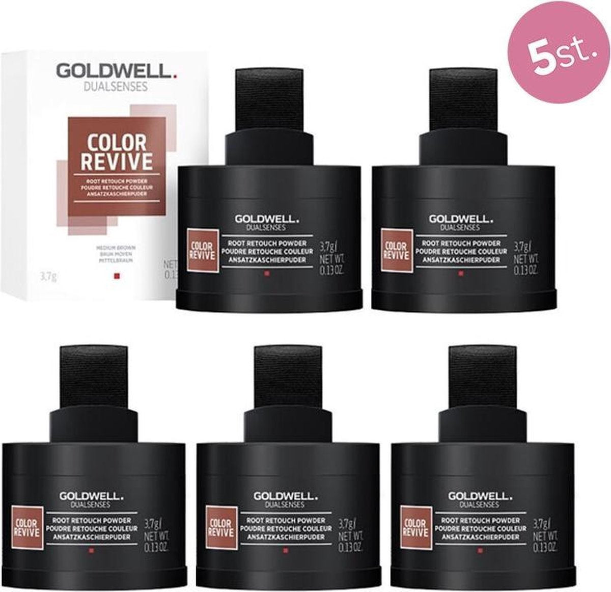 5X Goldwell Dualsenses Color Revive Root Retouch Powder Medium Brown 3