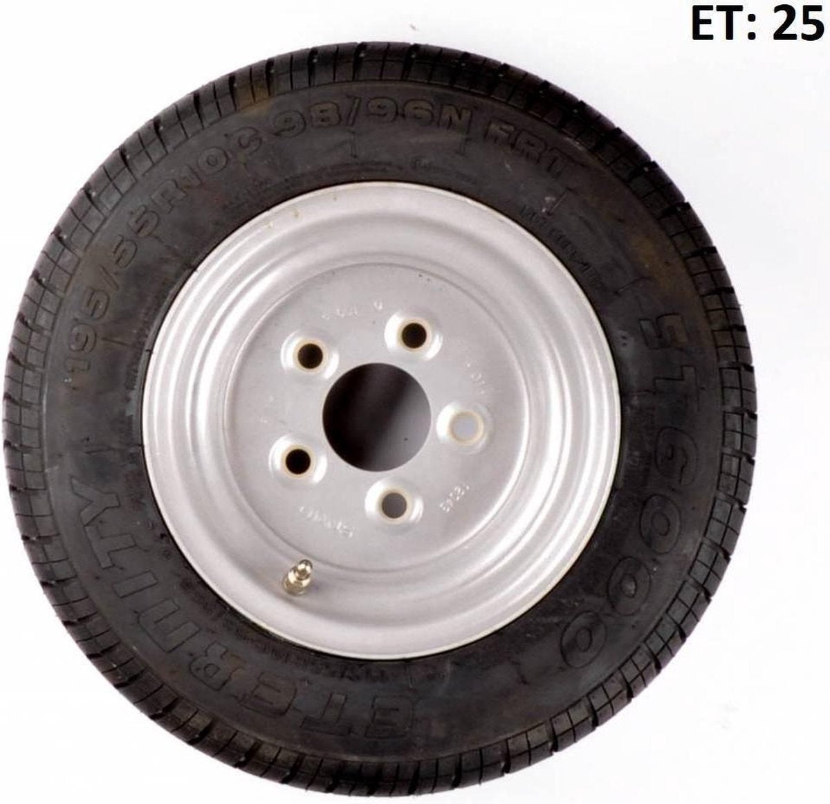 Compleet 10 inch wiel - 195/55R10C band + velg - mercedes steek: 5x112 - 750 kg - 10 PR - 67 mm naafdiameter