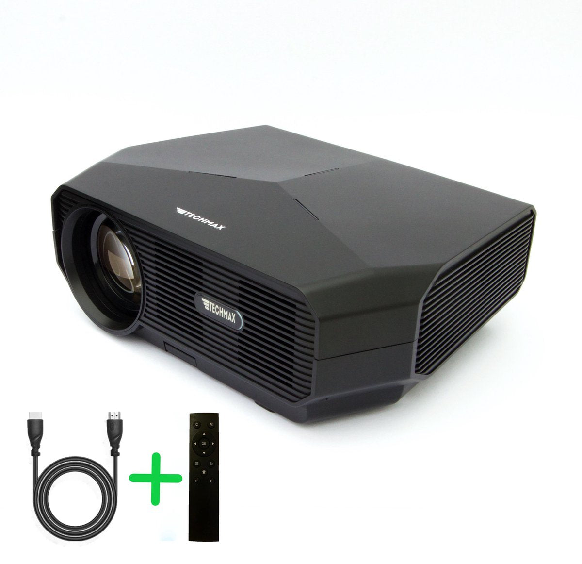 Techmax Input Tot Full HD Mini Beamer met HDMI kabel - 3200 Lumen - WiFi