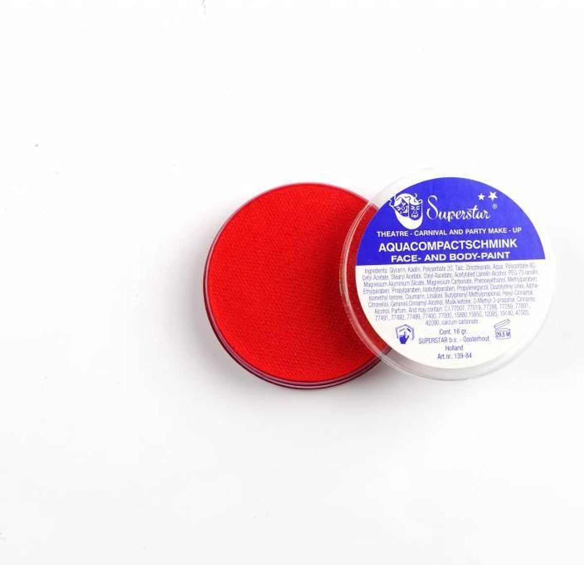 Superstar Waterschmink Cerise 16 Gram Rood