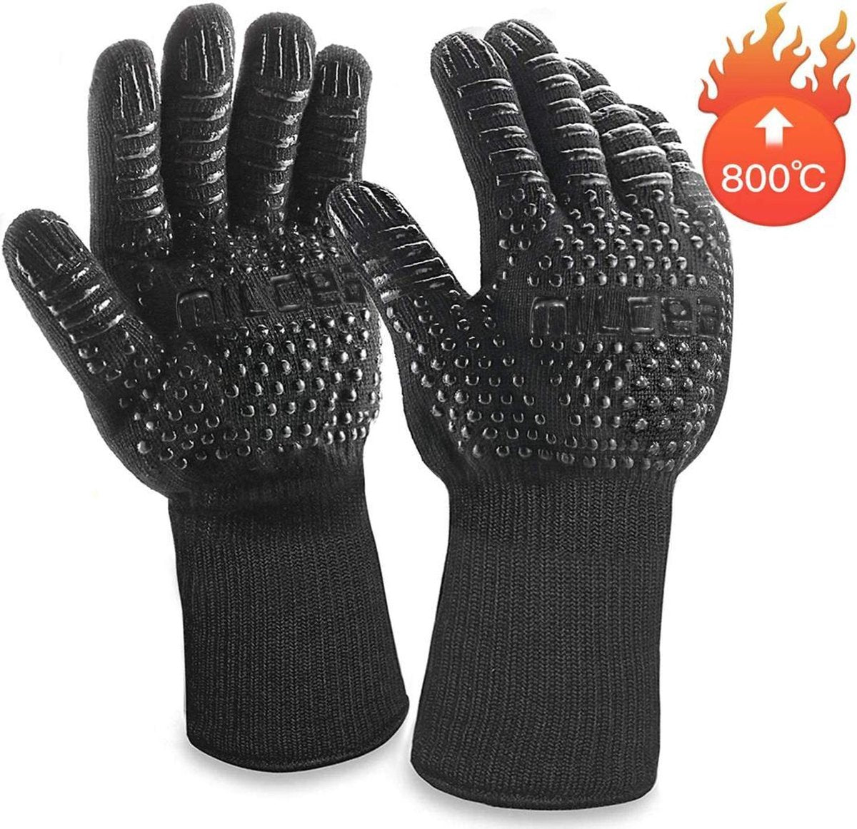BBQ Handschoenen Tot 800 Graden Universeel Maat Hittebestendig Extra Lang Voor Pols Bescherming Oven Koken Buiten Barbecue Keuken