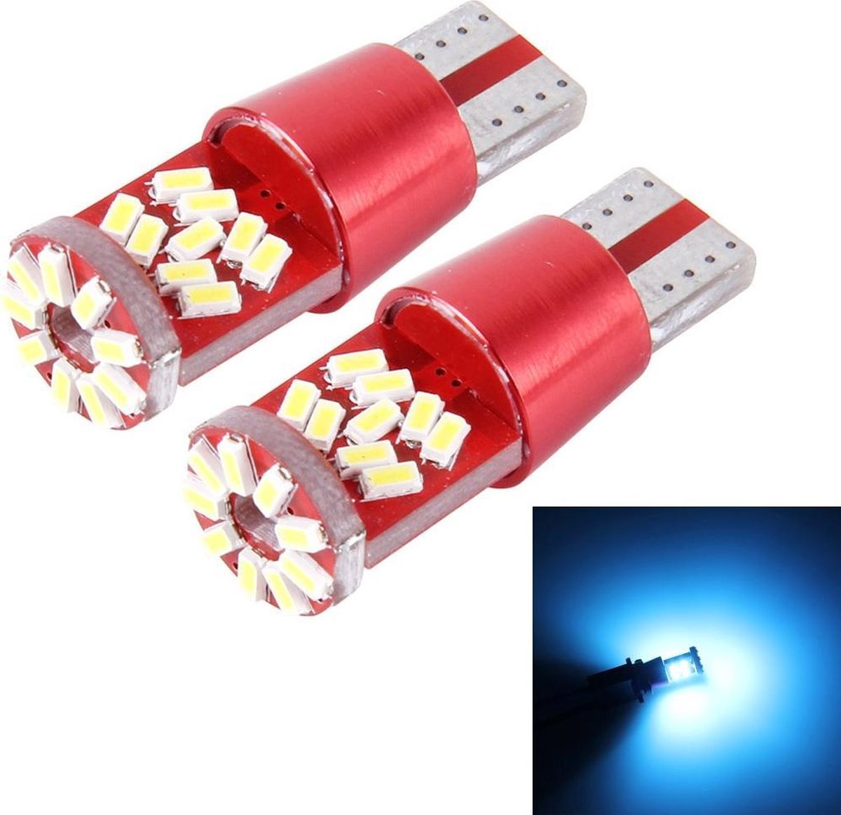 2 STUKS T10 5W 27 SMD-3014 LED's Auto-opruimingslichtlamp